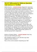 NR 547 Differential Dx Midterm Questions And Answers A&plus; Verified