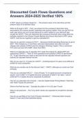 Discounted Cash Flows Questions and Answers 2024-2025 Verified 100&percnt;