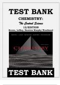 CHEMISTRY The Central Science 12TH EDITION Brown, LeMay, Bursten Murphy Woodward TEST BANK