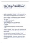 Joint Firepower Course 20-003 &lpar;Final Exam&rpar; Questions & Answers Solved 100&percnt; Correct&excl;&excl;