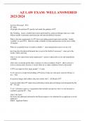 AZ LAW EXAM- WELL ANSWERED 2023&sol;2024