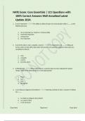 NATE Exam&colon; Core Essentials &vert; 121 Questions with 100&percnt; Correct Answers Well Annalised Latest Update 2024