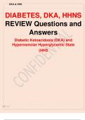 DIABETES, DKA, HHNS REVIEW Questions and Answers.