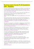 Nursing exam Course Pt 26 Questions with &Tab;Answers