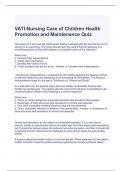 VATI-Nursing Care of Children Health Promotion and Maintenance Quiz-Solved