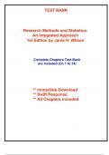 Test Bank for Research Methods and Statistics: An Integrated Approach, 1st Edition Wilson (All Chapters included)