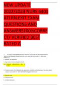 New update 2023 Nurs 6401 ati rn exam qns and answers corrrect and verified