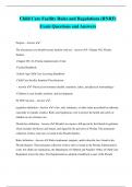 Child Care Facility Rules and Regulations &lpar;RNRF&rpar; Exam Questions and Answers