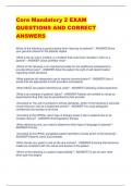 Core Mandatory 2 EXAM  QUESTIONS AND CORRECT  ANSWERS