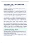 Discounted Cash Flow Questions & Answers &vert; updated