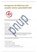Management PN 2020 Exam with  complete solution updated2023-2024