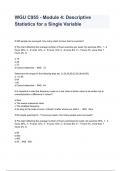 WGU C955 - Module 4: Descriptive Statistics for a Single Variable Exam Questions With Answers 
