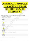 2024 BIO 231  MODULE 1-10 ACTUAL EXAM SCORED 98&period;5100  GRADED A&plus;