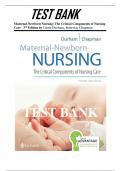 Test Bank: Maternal-Newborn Nursing: The Critical Components of Nursing Care, 3rd Edition, Roberta Durham, Linda Chapman/978-0803666542 / Chapter 1-19|Complete Guide A+