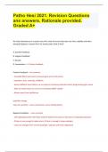 Patho Hesi 2021&period; Revision Questions ans answers&period; Rationale provided&period; Graded A&plus;