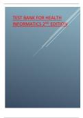 TEST BANK FOR HEALTH INFORMATICS 2ND EDITION .