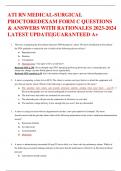 ATI RN MEDICAL-SURGICAL PROCTOREDEXAM FORM C QUESTIONS & ANSWERS WITH RATIONALES 2023-2024 LATEST UPDATE|GUARANTEED A+   