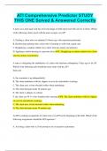 ATI Comprehensive Predictor STUDY THIS ONE Solved & Answered Correctly