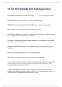 NFPA 10 Portable Fire Extinguishers exam 2023&sol;2024 with 100&percnt; correct answers