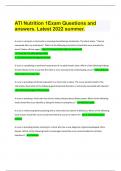 ATI Nutrition 1Exam Questions and answers&period; Latest 2022 summer&period;
