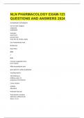 NLN PHARMACOLOGY EXAM-123 QUESTIONS AND ANSWERS 2024