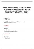 NRNP 6552 MIDTERM EXAM 2024 REAL EXAM QUESTIONS AND ANSWERS (PROFESSOR VERIFIED) | LATEST VERSION | ALREADY GRADED A+