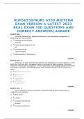NURS6550/NURS 6550 MIDTERM  EXAM VERSION A LATEST 2023  REAL EXAM 100 QUESTIONS AND  CORRECT ANSWERS|AGRAD