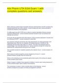 Adv Pharm UTA 5334 Exam 1 with complete questions and answers&period;