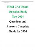 HESI CAT Exam Question Bank  New 2024  Questions and Answers Complete Guide for 2024