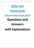 HESI CAT Flashcards New Practice Exam 2024 Questions and Answers with Explanations