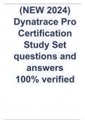 (NEW 2024) Dynatrace Pro Certification Study Set questions and answers  100% verified