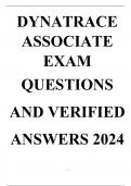 DYNATRACE ASSOCIATE EXAM QUESTIONS AND VERIFIED ANSWERS 2024 DYNATRACE ASSOCIATE EXAM