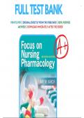 Test Bank For Focus on Nursing Pharmacology 7th Edition Karch 9781496318213 | All Chapters with Answers and Rationals