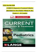 Test Bank For CURRENT Diagnosis & Treatment Pediatrics, 26th Edition by Maya Bunik; William W. Hay, Complete Chapters 1 - 46, Updated Newest Version
