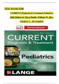 Test Bank For CURRENT Diagnosis & Treatment Pediatrics&comma; 26th Edition by Maya Bunik&semi; William W&period; Hay&comma; Complete Chapters 1 - 46&comma; Updated Newest Version