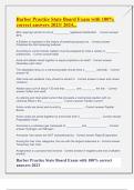 Barber Practice State Board Exam with 100&percnt; correct answers 2023&sol; 2024&period;&period;&period;