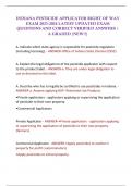 INDIANA PESTICIDE APPLICATOR RIGHT OF WAY EXAM 2023-2024 LATEST UPDATED EXAM QUESTIONS AND CORRECT VERIFIED ANSWERS &vert; A GRADED &lbrace;NEW&excl;&excl;&rcub;