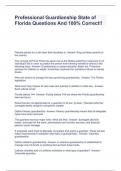 Professional Guardianship State of Florida Questions And 100&percnt; Correct&excl;&excl;