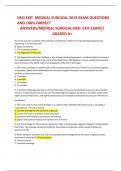 HESI EXIT  MEDICAL SURGICAL 2019 EXAM QUESTIONS AND 100% C0RRECT  ANSWERS/MEDICAL SURGICAL HESI  EXIT EXAM// GRADED A+ 