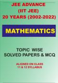 JEE Advanced and JEE Main Mathematics topic wise solved notes with MCQ