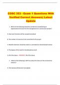 COSC 353 - Exam 1 Questions With  Verified Correct Answers| Latest  Update