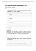 Exam (elaborations)    Postpartum haemorrhage quizzes 