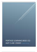 PORTAGE LEARNING BIOD 152 A&P 2 LAB 1 EXAM 