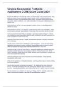 Virginia Commercial Pesticide Applicators CORE Exam Guide 2024 