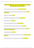 Rhode Island Property and Casualty Adjuster Test Spring Questions and Answers Rated A&plus;