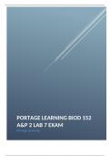 PORTAGE LEARNING BIOD 152 A&P 2 LAB 7 EXAM 