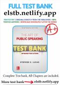 Test Bank for The Art of Public Speaking, 13th Edition by Stephen Lucas