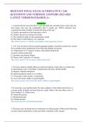HESI EXIT FINAL EXAM ALTERNATIVE 1 160 QUESTIONS AND VERIFIED ANSWERS 2023-2024 LATEST VERSION&sol;&sol;GRADED A&plus;