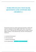 NURS 3554 EXAM 2 TEST BANK  QUESTIONS AND ANSWERS 2023  GRADED A&plus;