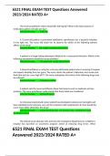6521 FINAL EXAM TEST Questions Answered 2023&sol;2024 RATED A&plus;